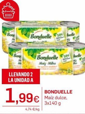 Supermercados Plaza Maíz dulce bonduelle oferta