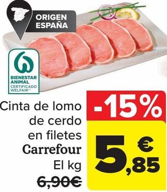 Carrefour Cinta de lomo de cerdo en filetes carrefour oferta