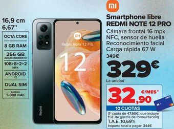 Carrefour Smartphone libre redmi note 12 pro oferta