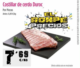 AhorraMas Costillar de cerdo Duroc oferta