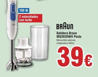 FROIZ Batidora Braun MQ3020WH Pesto Minicuchilla adicional, minipicadora 350ml. oferta