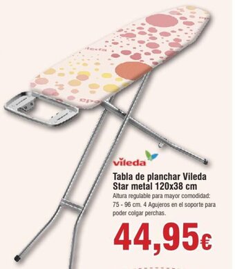 FROIZ Tabla de planchar Vileda Star metal 120x38 cm oferta