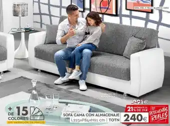 Mondo Convenienza +15 de colores sin variación de precio 291€ sofá cama con almacenaje % de iva descuentos l225xp84xh91 cm | totn 240€ r oferta