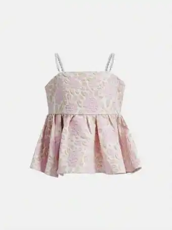 Shein chicas top de tirantes peplum floral jacquard