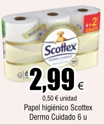 FROIZ Papel higiénico Scottex Dermo Cuidado 6 u oferta