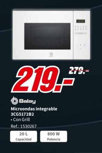 MediaMarkt Microondas integrable 3CG5172B2 oferta