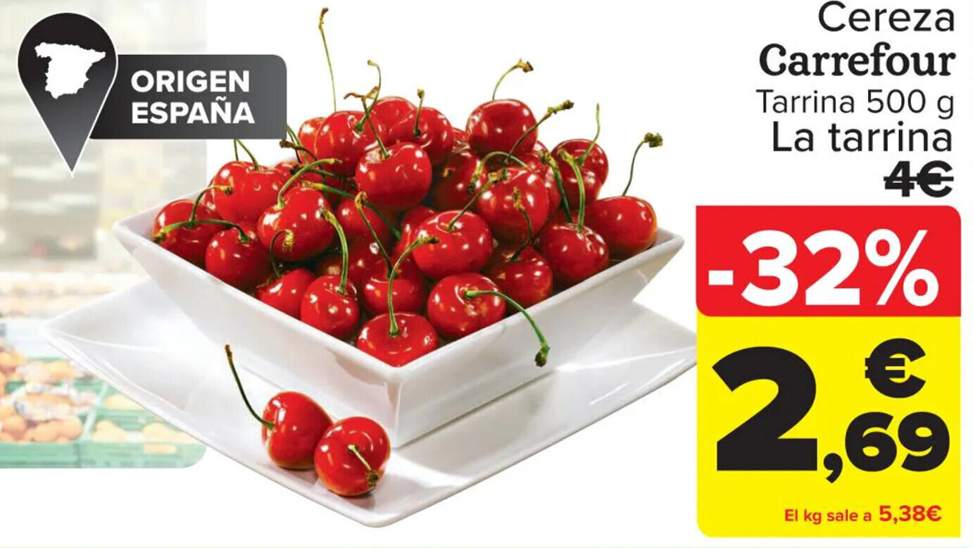Carrefour Cereza Carrefour Tarrina 500 g La tarrina oferta