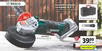 Lidl Amoladora angular recargable 20 V oferta