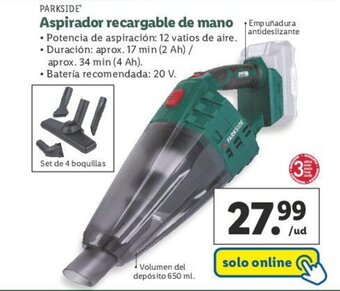 Lidl Aspirador recargable de mano oferta