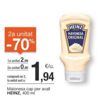 BonpreuEsclat Maionesa cap per avall HEINZ, 400 ml oferta