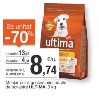 BonpreuEsclat Menjar per a gossos mini adults de pollastre ULTIMA, 3 kg oferta