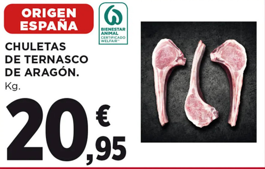 Hipercor CHULETAS DE TERNASCO DE ARAGÓN oferta