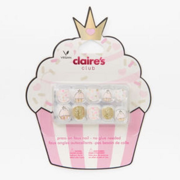 Claire's Claire's club birthday cupcake vegan press on faux nail set - 10 pack oferta
