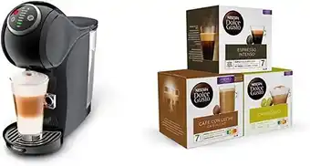 Amazon Dolce gusto de'longhi edg315.cgy genio plus + nescafé pack de degustación - espresso intenso + café con leche + capuccino... oferta