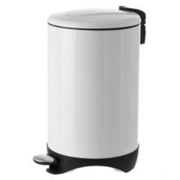 BricoCentro Papelera acero inoxidable/blanco cierre soft 20l 49x35cm oferta