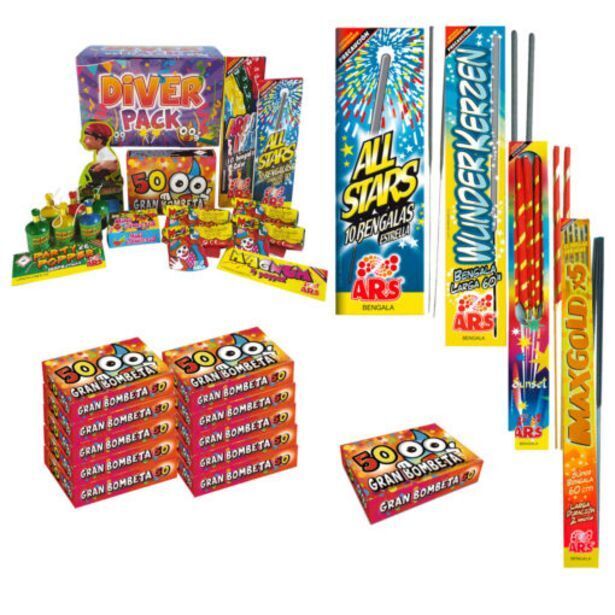 Petardos CM Pack ahorro todas estas bengalas y bombetas oferta