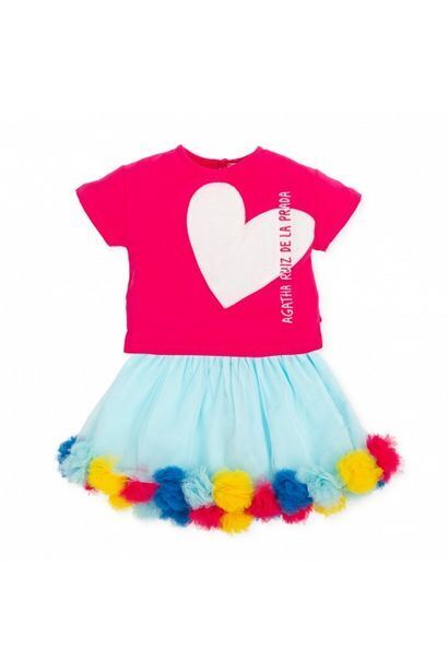 Agatha Ruiz de la Prada Falda+camiseta corazon oferta