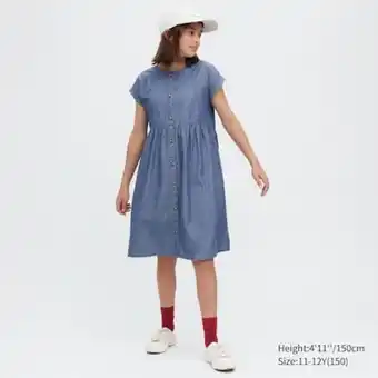 Uniqlo Vestido chambray niña oferta