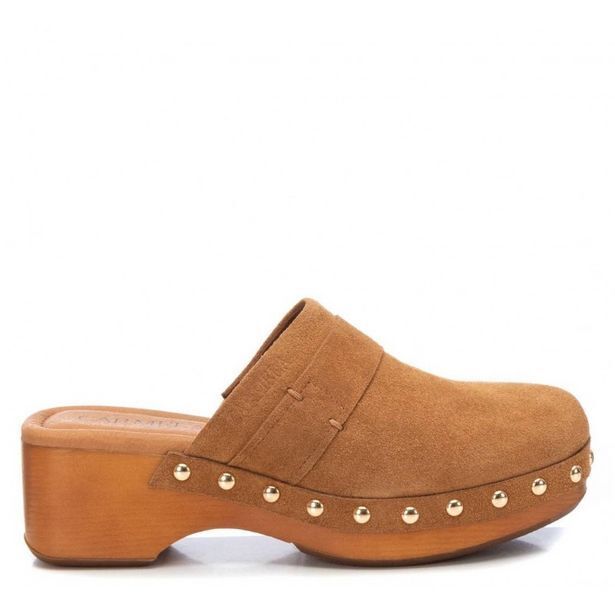 Salvador Artesano Zueco madera serraje camel... oferta