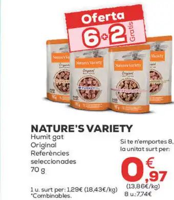 Kiwoko NATURE'S VARIETY Humit gat Original Referències seleccionades 70 g oferta
