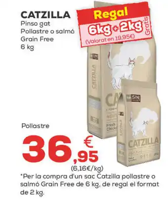 Kiwoko CATZILLA Pinso gat Pollastre o salmó Grain Free 6 kg oferta