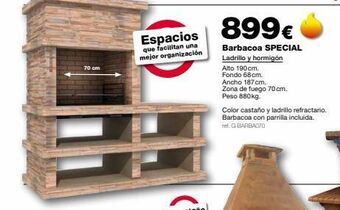 Grup Gamma 70 cm anamn espacios que facilitan una mejor organización 899€ barbacoa special ladrillo y hormigón alto 190 cm. fondo oferta