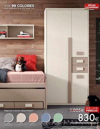 Mondo Convenienza +de 99 colores sin variación de precio algunos colores disponibles²: gris tormenta fueria mate gris coco dod azuc talc oferta