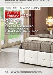 Mondo Convenienza Cama de matrimonio blanco oferta