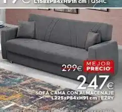 Mondo Convenienza Mejor 299€ precio 247€ sofa cama con almacenaje l225xp84xh91 cm | ezry te de sora pahlaa ya paras oferta