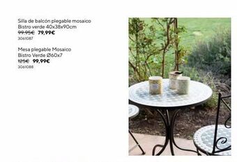 Casa Viva Silla de balcón plegable mosaico bistro verde 40x38x90cm 99.95€ 79,99€ 3061087 mesa plegable mosaico bistro verde ø60x7 125 oferta