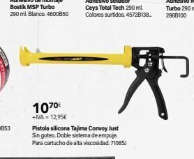 Cadena88 107⁰€ +ma = 12,95€ pistola silicona tajima convoy just sin goteo. doble sistema de empuje. para cartucho de alta viscosidad oferta