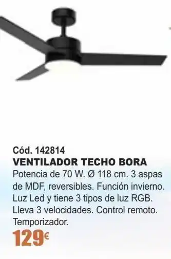 Ventilador de techo bora