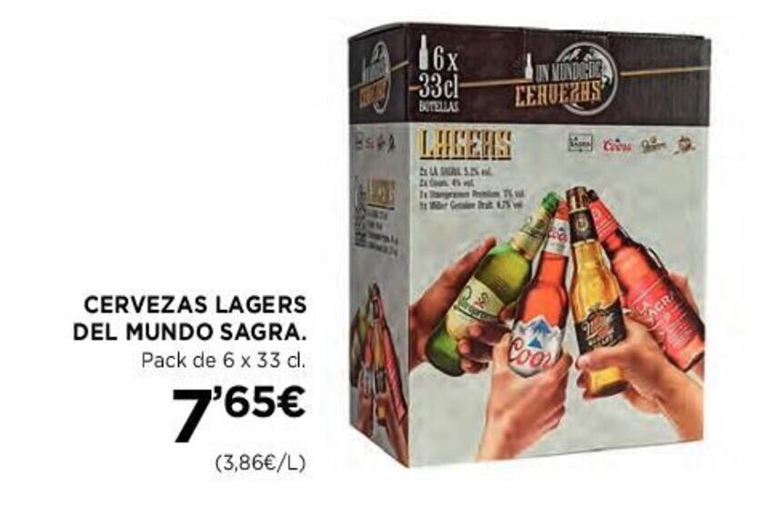 Hipercor CERVEZAS LAGERS DEL MUNDO SAGRA oferta