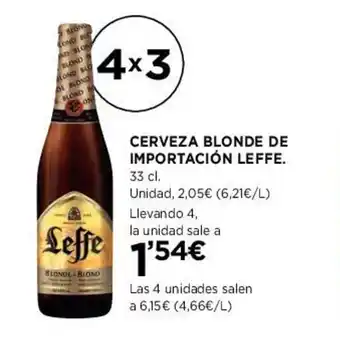Hipercor CERVEZA BLONDE DE IMPORTACIÓN LEFFE. oferta