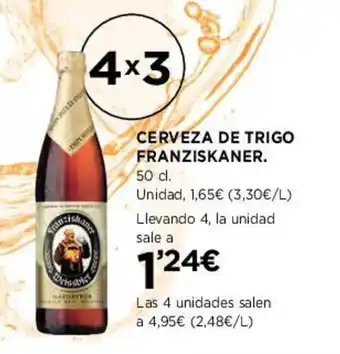 Hipercor CERVEZA DE TRIGO FRANZISKANER. oferta