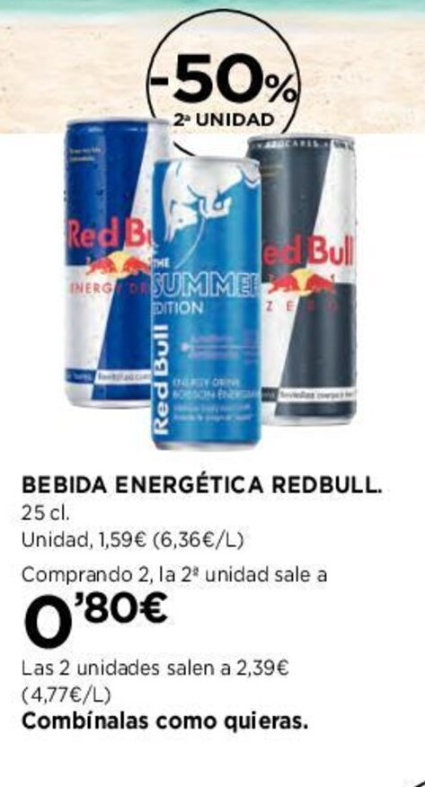 Hipercor BEBIDA ENERGÉTICA REDBULL. oferta