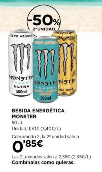 Hipercor BEBIDA ENERGÉTICA MONSTER. oferta