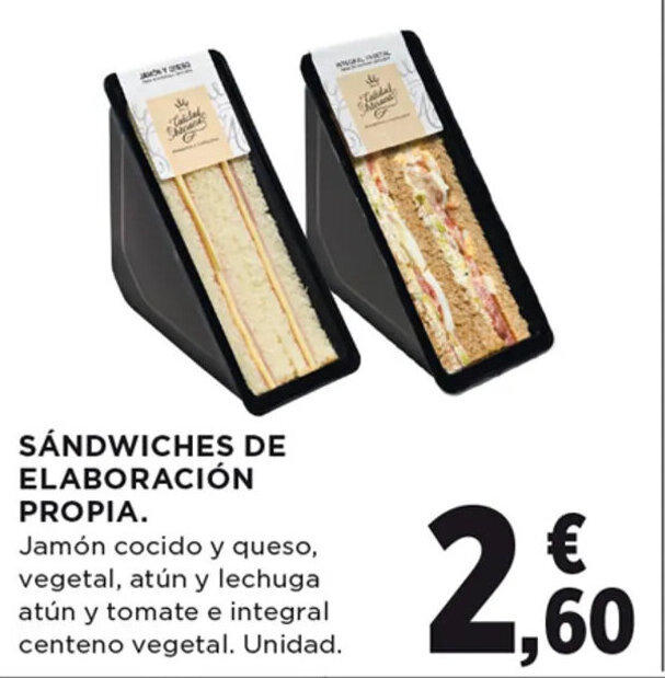 Hipercor SÁNDWICHES DE ELABORACIÓN PROPIA. oferta