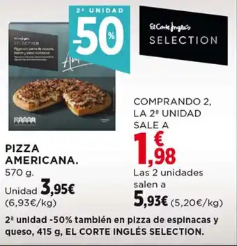 Hipercor PIZZA AMERICANA. 570 g. oferta