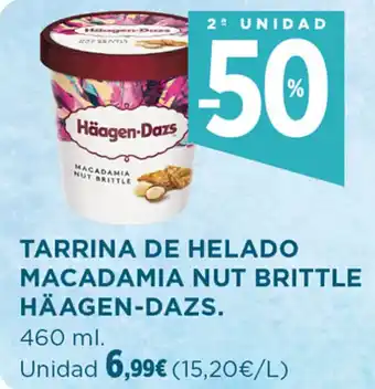 Hipercor TARRINA DE HELADO MACADAMIA NUT BRITTLE HÄAGEN-DAZS. oferta
