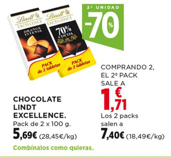 Hipercor CHOCOLATE LINDT EXCELLENCE oferta