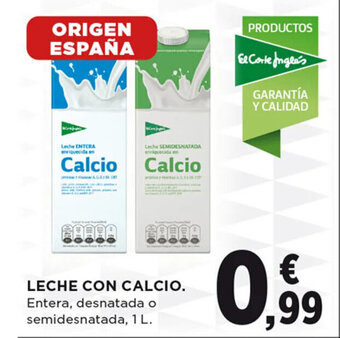 Hipercor LECHE CON CALCIO oferta