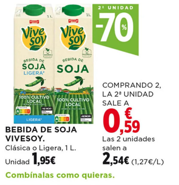 Hipercor BEBIDA DE SOJA VIVESOY oferta