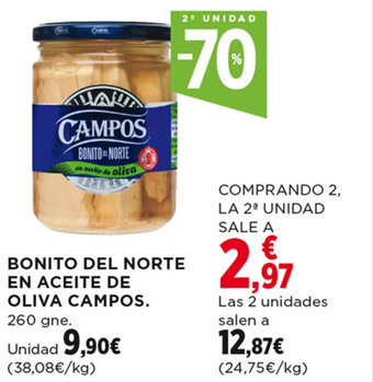 Hipercor BONITO DEL NORTE EN ACEITE DE OLIVA CAMPOS. oferta