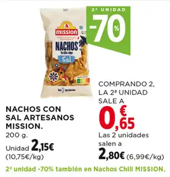 Hipercor NACHOS CON SAL ARTESANOS MISSION. oferta