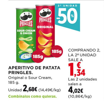 Hipercor APERITIVO DE PATATA PRINGLES. oferta