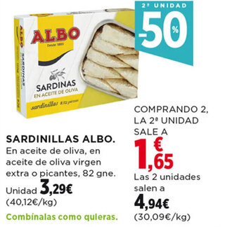 Hipercor SARDINILLAS ALBO oferta