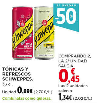 Hipercor TÓNICAS Y REFRESCOS SCHWEPPES oferta