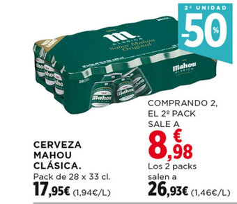 Hipercor CERVEZA MAHOU CLÁSICA. oferta