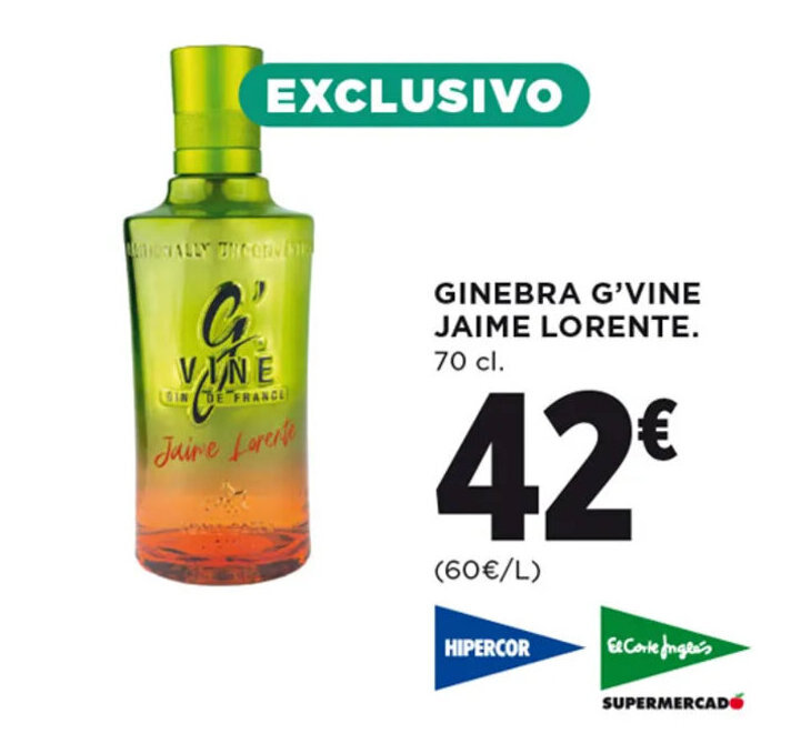 Hipercor GINEBRA G'VINE JAIME LORENTE oferta